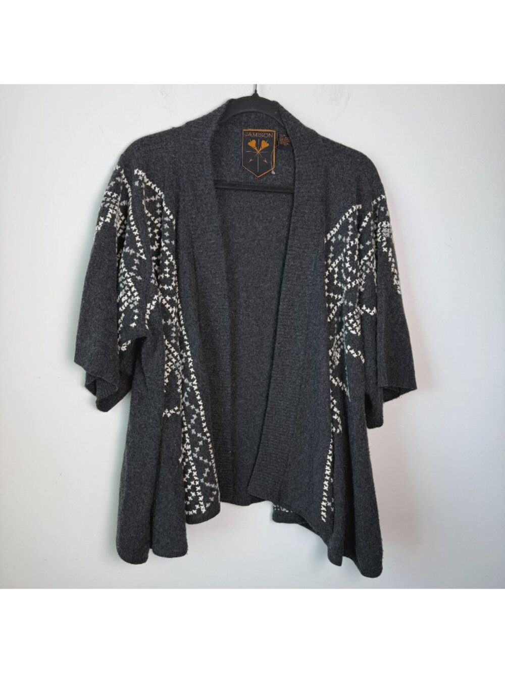Jamison Wool Cashmere Embroidered Cardigan Sweater Size M Fairy Cottage